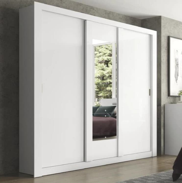 Roupeiro Carraro Elus 3 portas (branco/native)