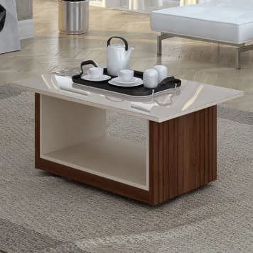 Mesa de Centro Valdemoveis Veneza Chocolate/Off White