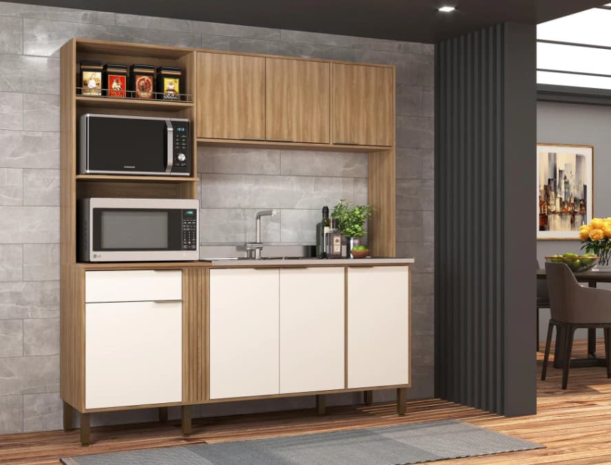 Kit Cozinha Moveis Sul Hellen (nogal/off white)