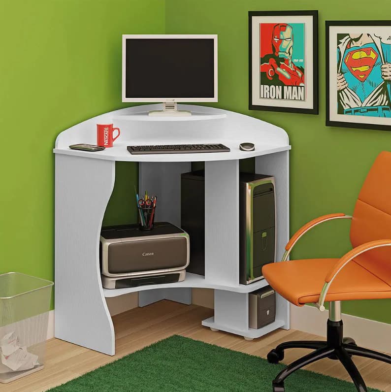 Mesa p/ Computador Artely Java (branco/rosa)